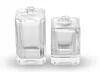 Garrafa de perfume de vidro vazia quadrada transparente luxuosa personalizada de 30ml 50ml 100ml
