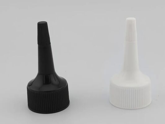 Cobertura do dispensador de garrafas 24 mm, tampa de parafuso de fecho com costelas brancas