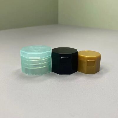 Forma octogonal 24mm Flip Top Caps Caps de plástico de forma especial Snap Caps
