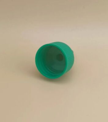 Tampa de gelatina canelada de plástico verde para frascos de tinta