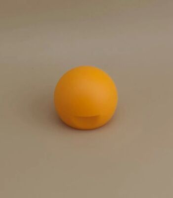 Tampa esférica lisa fosca de plástico amarelo para frascos cosméticos