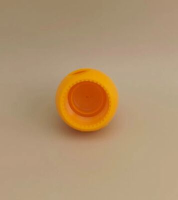 Tampa esférica lisa fosca de plástico amarelo para frascos cosméticos