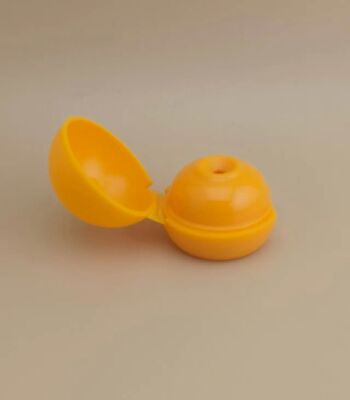 Tampa esférica lisa fosca de plástico amarelo para frascos cosméticos