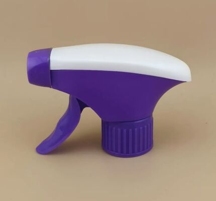 Pulverizador de gatilho simples branco e roxo de cor dupla para limpeza doméstica