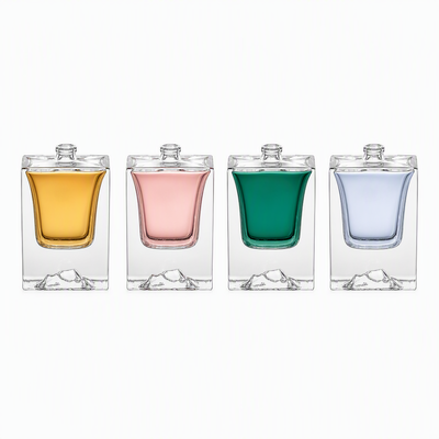 Garrafas de vidro de perfume vazias super transparentes de alta qualidade de 50ml Frasco de perfume de vidro