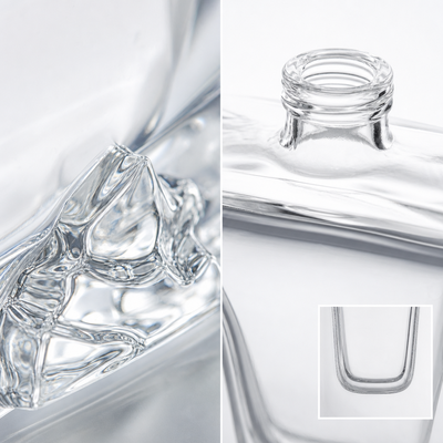 Garrafas de vidro de perfume vazias super transparentes de alta qualidade de 50ml Frasco de perfume de vidro