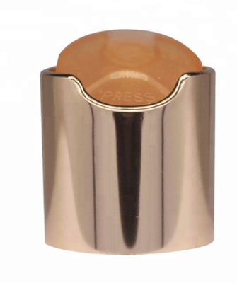 Parte superior de alumínio cosmética do disco do ouro, K901-5 Flip Top Bottle Lids Nonspill