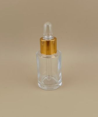 Dispensador de loção de frasco de gotejamento personalizado bomba para essência facial com tampa de parafuso de ouro e tamanho pequeno