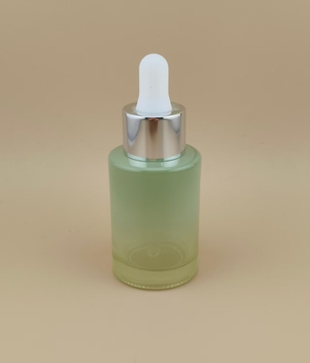 Novo Design Transparente Mudança Gradual Matcha Verde Frasco Conta-gotas Redondo Liso K-GBL30 para Essência