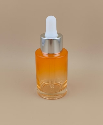Mudança Gradual Clara Laranja Frasco Conta-Gotas de Vidro Redondo Liso K-GBL30 Design Para Loção