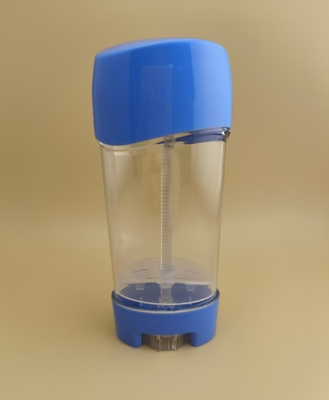 Embalagem de bálsamo labial liso e transparente com tampa azul para batons